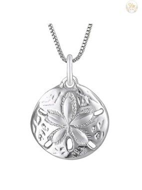 925 Sterling Silver Sand Dollar Pendant Necklace 18in
